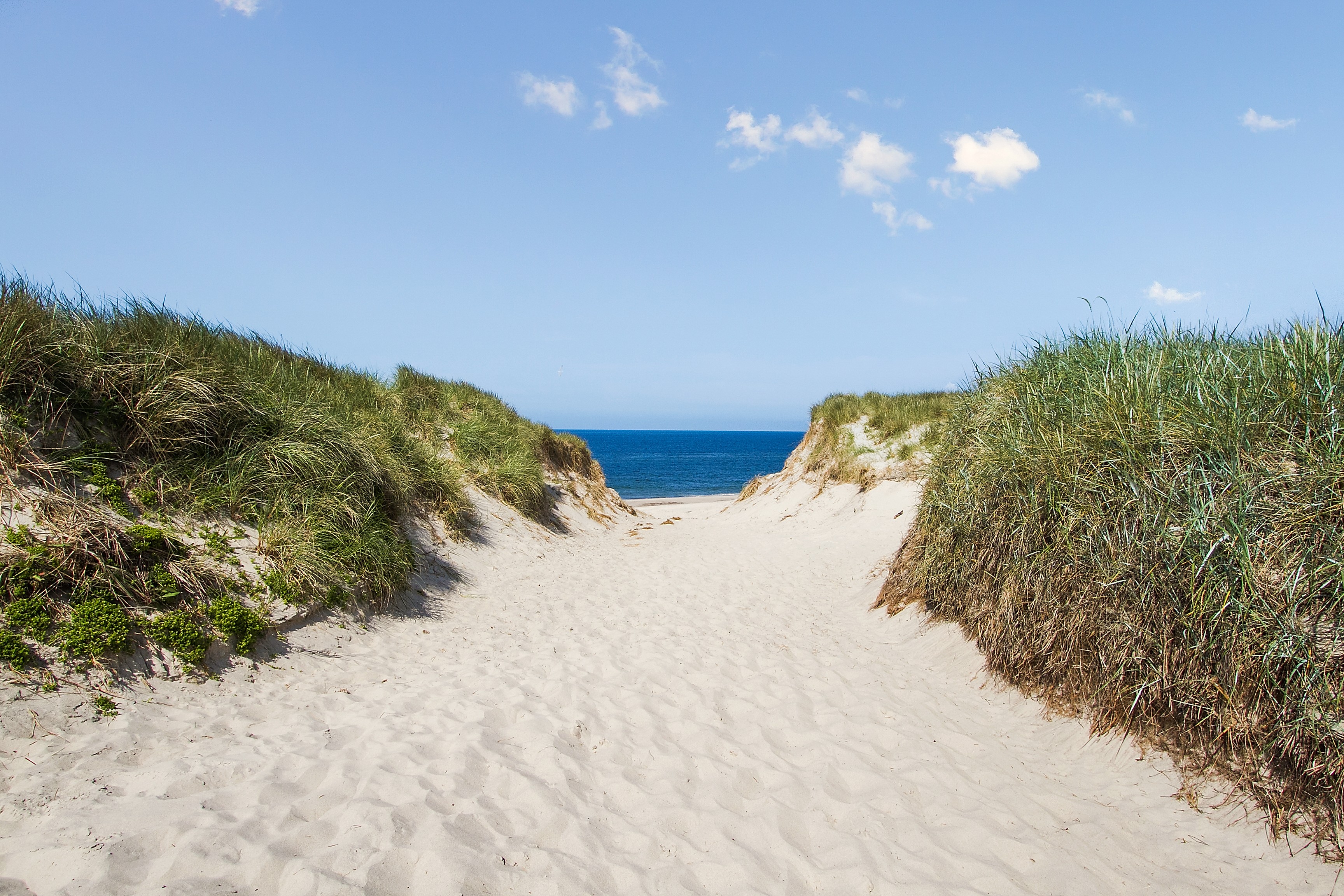 Den dejlige strand nær luksushus 900 ved Vestjylland.