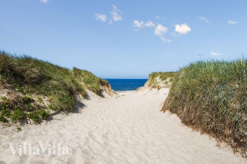 Den dejlige strand nær luksushus 900 ved Vestjylland.