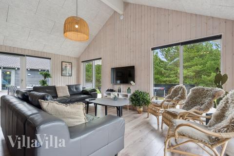 Sofahjørnet i luksushus 387 i Vestjylland.