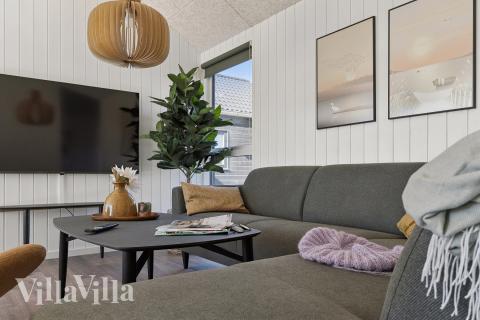 Sofahjørnet i luksushus 673 i Fyn og øer.