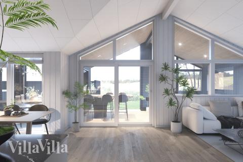 Det store lyse opholdrum i luksushus nr. 919 til 12.