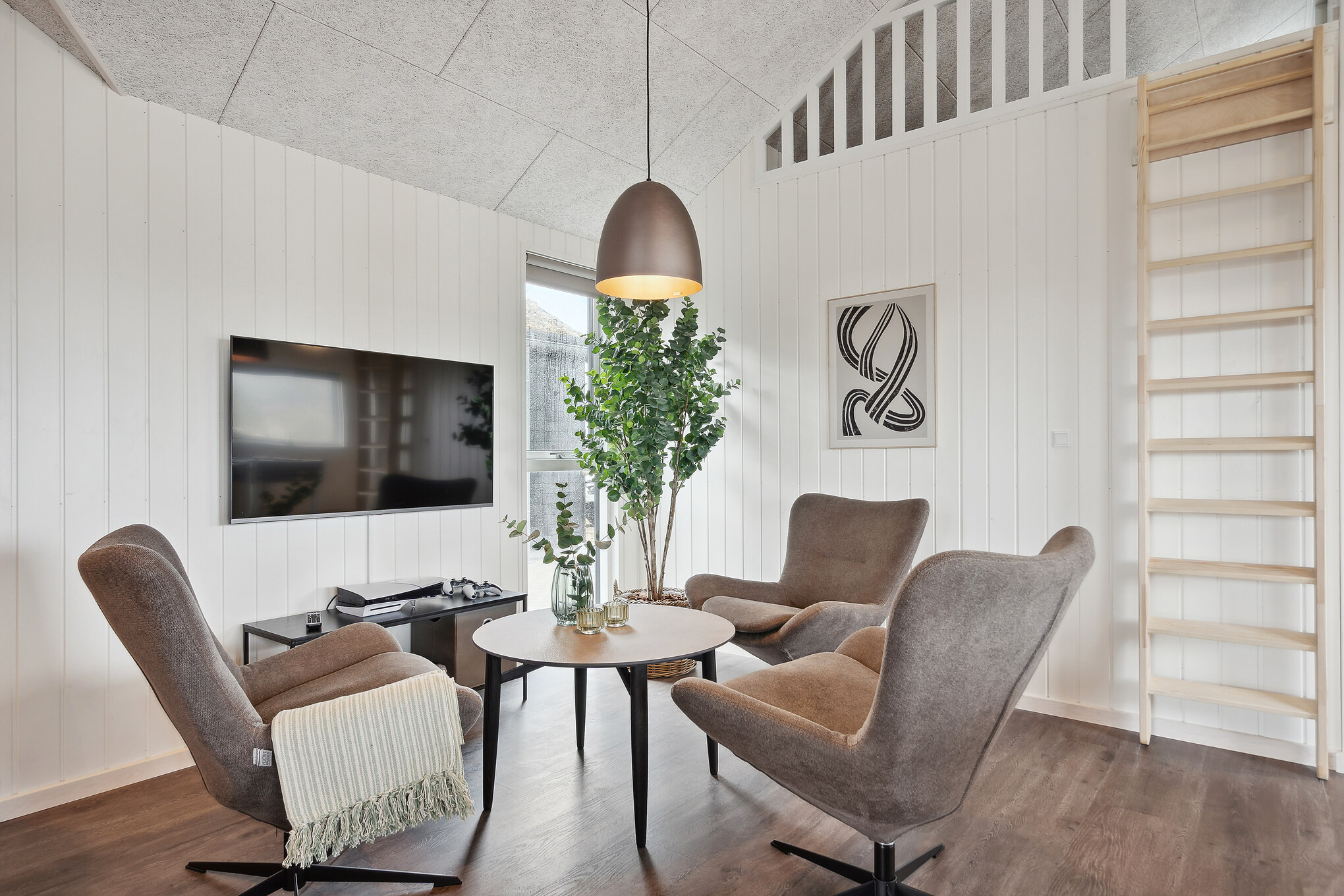 Dyst i sommerhusets aktivitetsrum, når I besøger luksushus nr. 918 i Vestjylland.