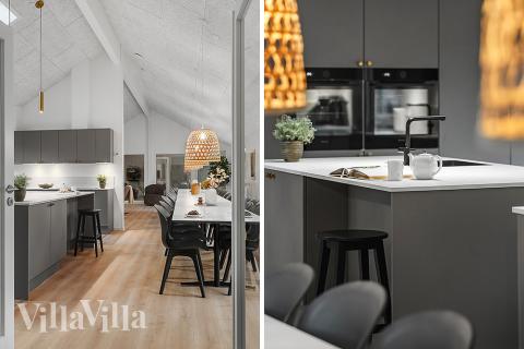 Køkkenet i luksushus nr. 905 er udstyrret, så I let kan lave mad til 30 personer.