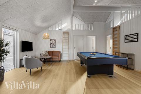 Ud over de mange timer, man kan bruge i husets pool-afdeling, så byder luksushus 802 også på billard/bordtennis og dart