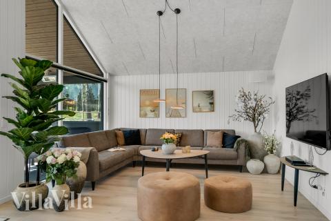 Sofahjørnet i luksushus 922 i Fyn og øer.