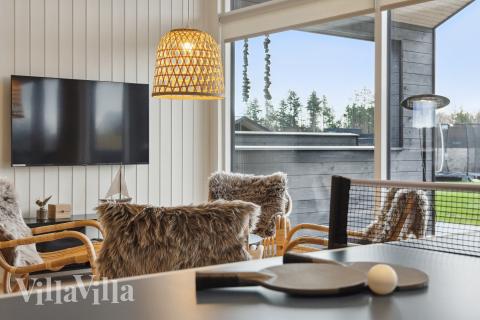 Dyst i sommerhusets aktivitetsrum, når I besøger luksushus nr. 932 i Fyn og øer.