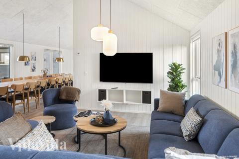 Sofahjørnet i luksushus 910 i Lolland/Falster/Møn.