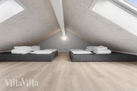 Nogle af de 30 sovepladser findes på hemsen i luksushus nr. 910