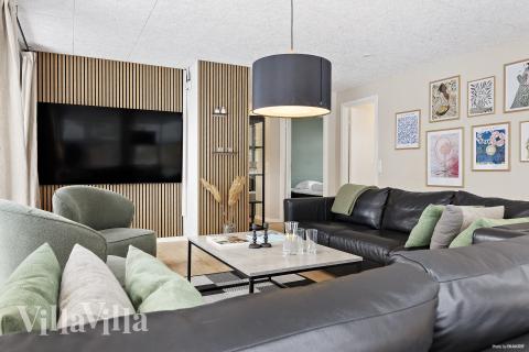 Sofahjørnet i luksushus 926 i Østjylland.