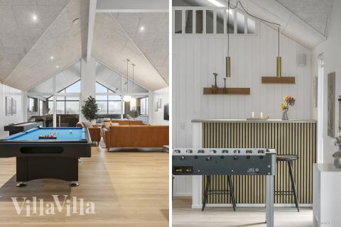 Luksushus 910 til 30 personer byder på et stort aktivitetsrum med bl.a. billard og dart