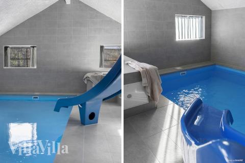 Sommerhus 810 er indrettet med en lækker poolafdeling med vandrutsjebane, dejlig stor indbygget spabad og sauna