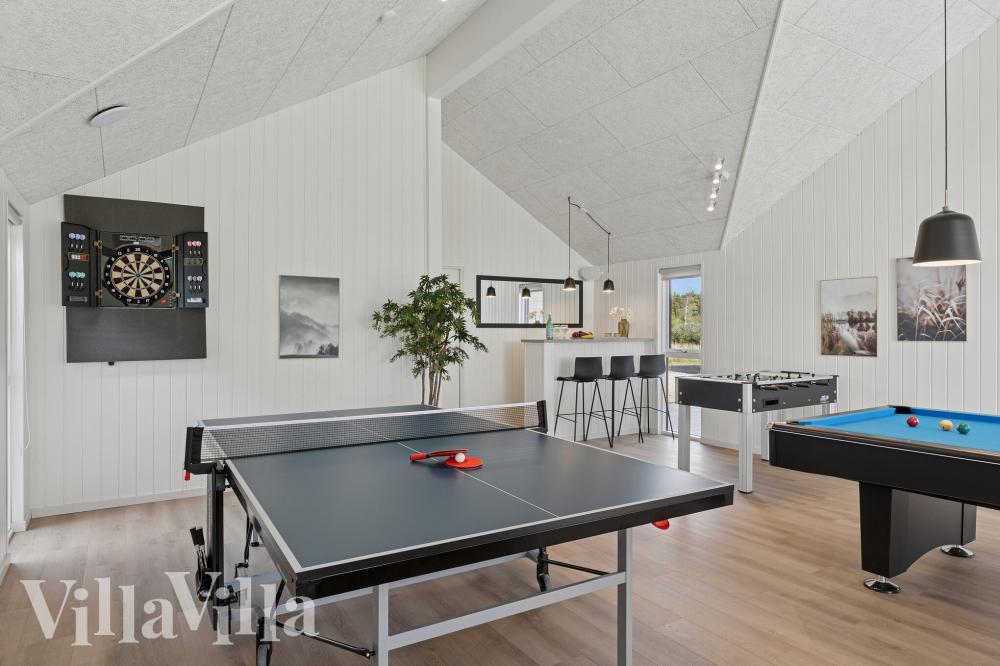 Luksushus 780 til 26 personer byder på et stort aktivitetsrum med bl.a. billard og dart