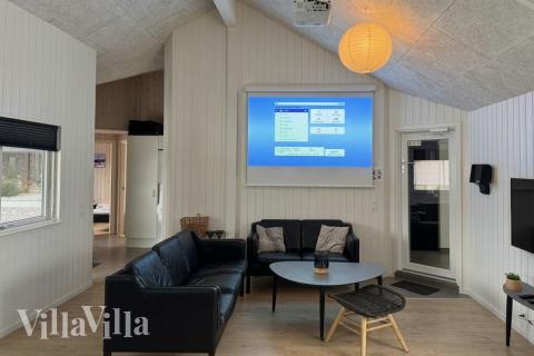 Sofahjørnet i luksushus 457 i Vestjylland.