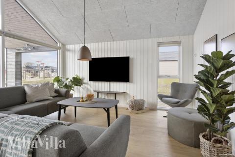 Sofahjørnet i luksushus 916 i Fyn og øer.