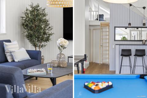 Aktivitetsrum i luksushus nr. 822 med 12 soveværelser og plads til 30 personer.