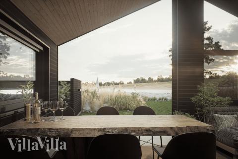 Stor terrasse ved luksushus nr. 958 i Fyn og øer.
