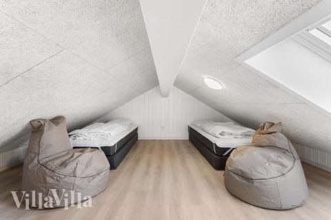 Nogle af de 20 sovepladser findes på hemsen i luksushus nr. 917