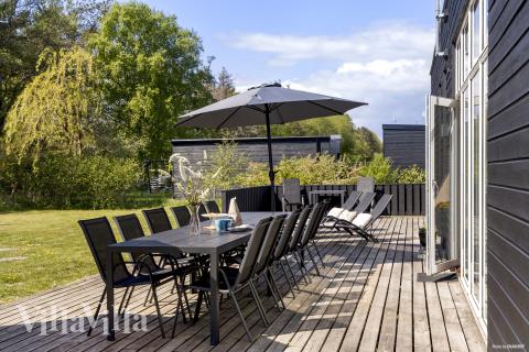 Stor terrasse ved luksushus nr. 946 i Østjylland.