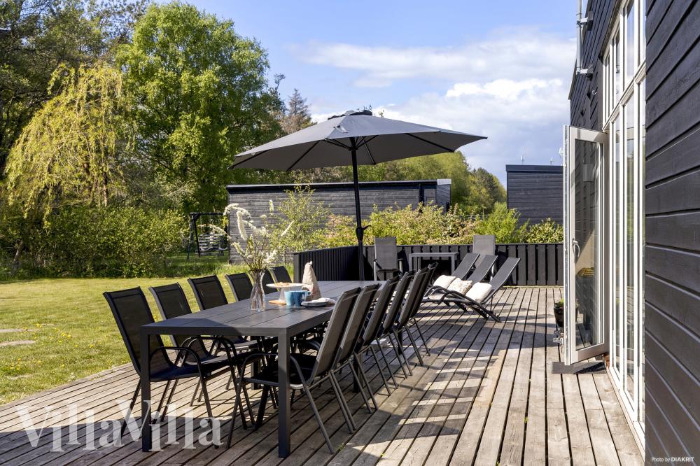 Stor terrasse ved luksushus nr. 946 i Østjylland.