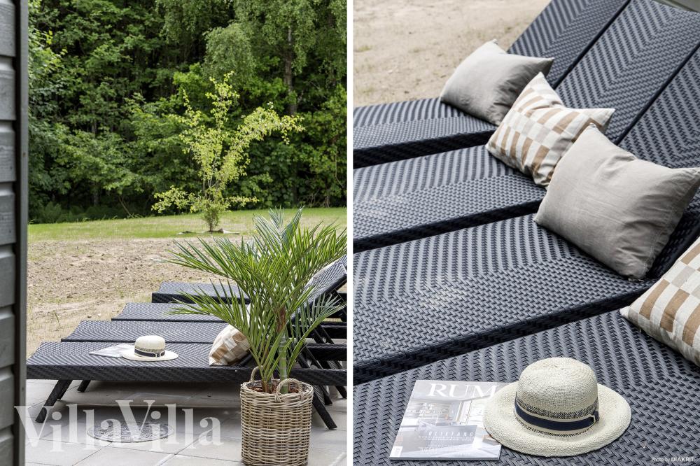 Luksushus nr. 826 har en dejlig terrasse med gode havemøbler til 18 personer.