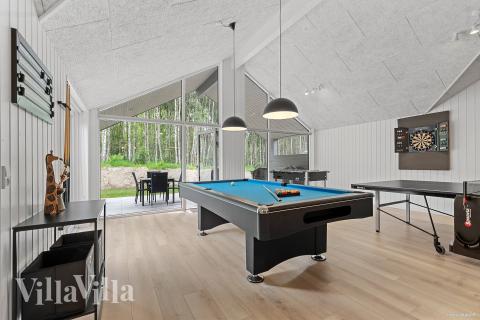 Ud over de mange timer, man kan bruge i husets pool-afdeling, så byder luksushus 828 også på billard/bordtennis og dart