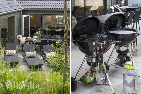 Luksushus nr. 832 har en dejlig terrasse med gode havemøbler til 18 personer.