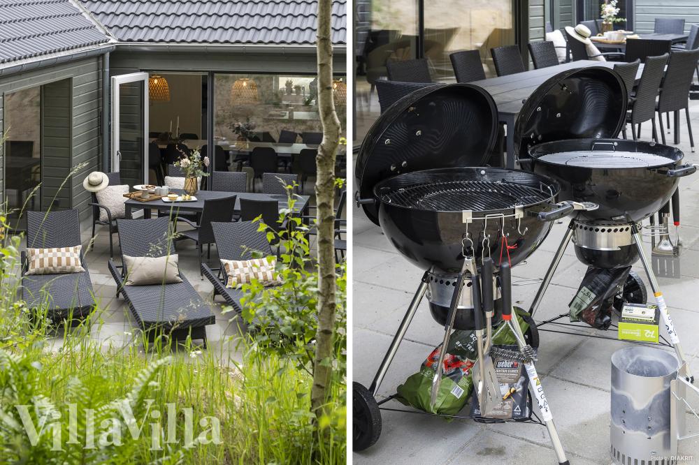 Luksushus nr. 832 har en dejlig terrasse med gode havemøbler til 18 personer.