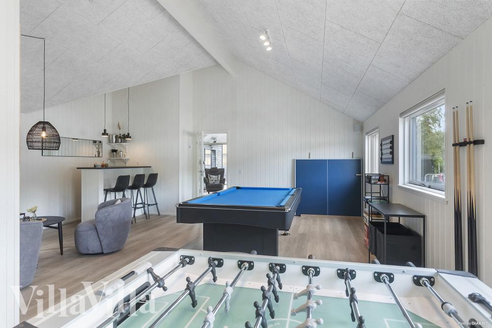 Dyst i sommerhusets aktivitetsrum, når I besøger luksushus nr. 960 i Lolland/Falster/Møn.