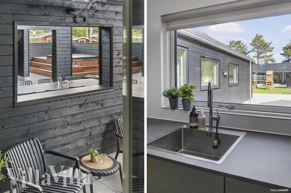 På terrassen i sommerhus nr. 960 er der plads til 18 personer.